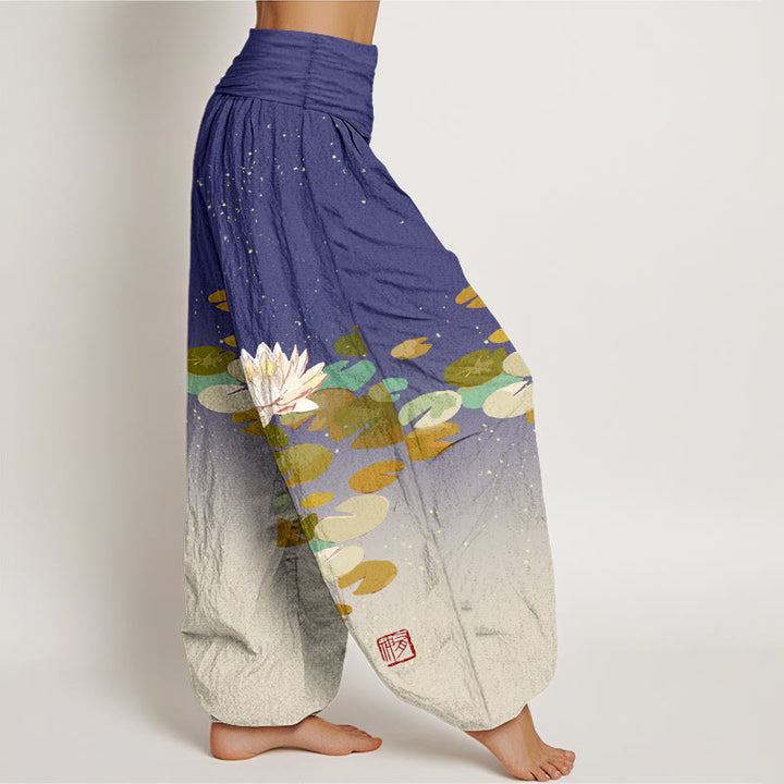 Pantalones harén de algodón puro con cintura elástica para mujer, estampados de Buddha Stones - image 6