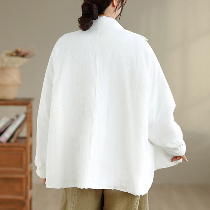 Chaqueta gruesa de algodón de manga larga con botones de rana chinos para mujer, de Buddha Stones, con bolsillos, para invierno - image 15