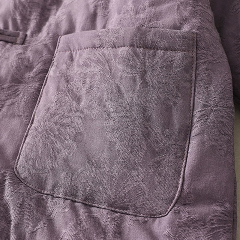 Chaqueta de manga larga con botones de rana y bolsillos para mujer de Buddha Stones - image 2