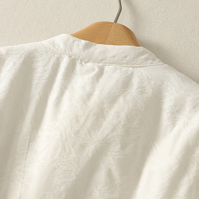 Chaqueta de manga larga con botones de rana y bolsillos para mujer de Buddha Stones - image 8