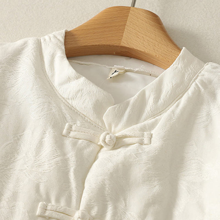 Chaqueta de manga larga con botones de rana y bolsillos para mujer de Buddha Stones - image 7