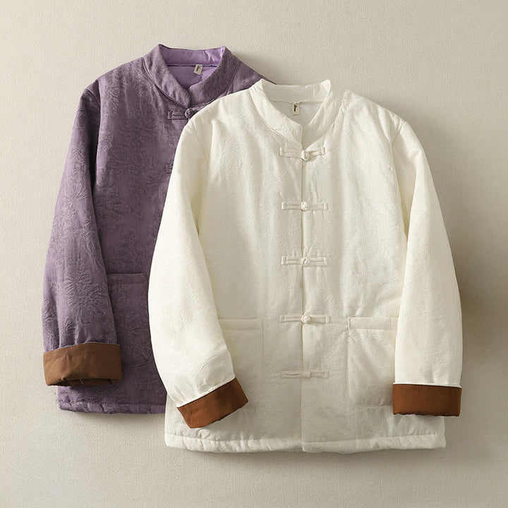 Chaqueta de manga larga con botones de rana y bolsillos para mujer de Buddha Stones - image 15