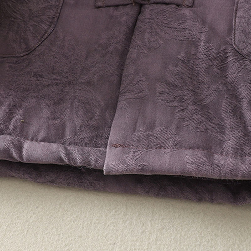 Chaqueta de manga larga con botones de rana y bolsillos para mujer de Buddha Stones - image 4