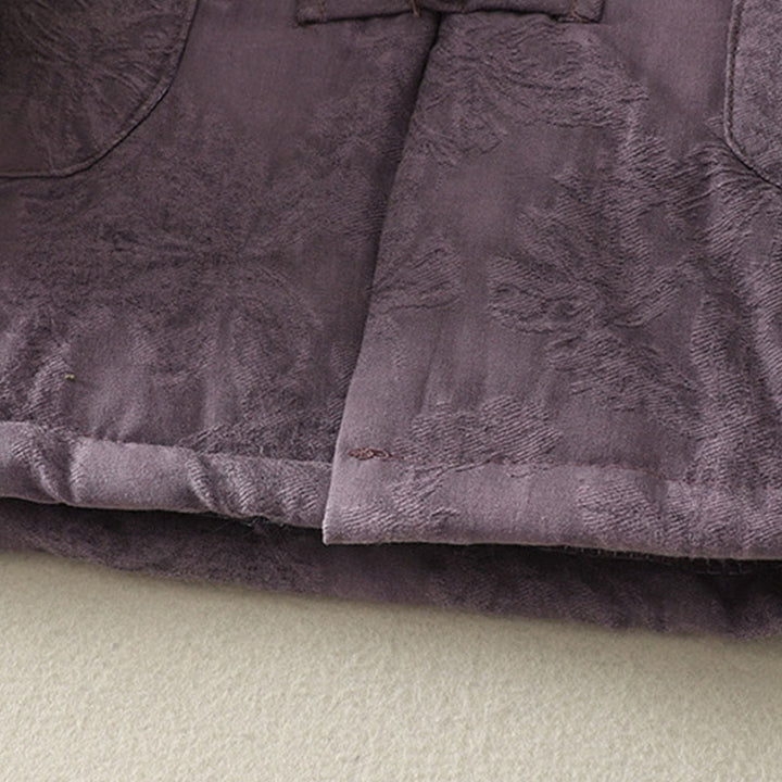 Chaqueta de manga larga con botones de rana y bolsillos para mujer de Buddha Stones - image 4