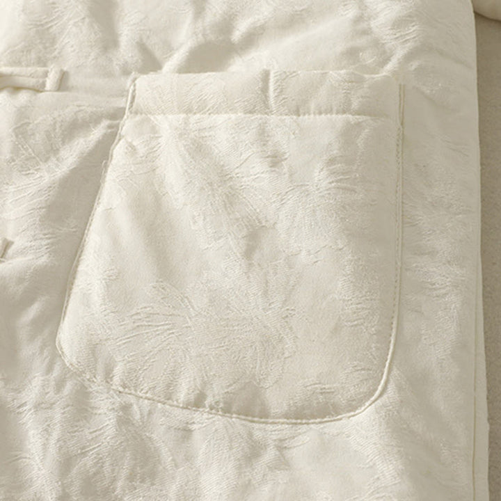 Chaqueta de algodón de manga larga con botones de rana y bolsillos para mujer de Buddha Stones - image 11