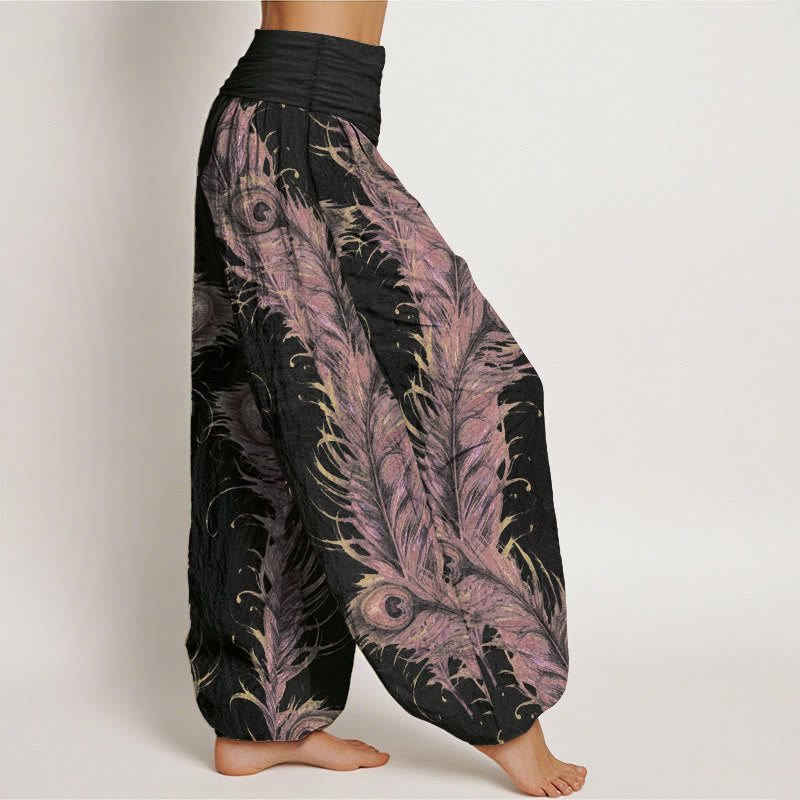 Pantalones Buddha Stones de algodón puro con estampado de fénix brillante para mujer, cintura elástica - image 2