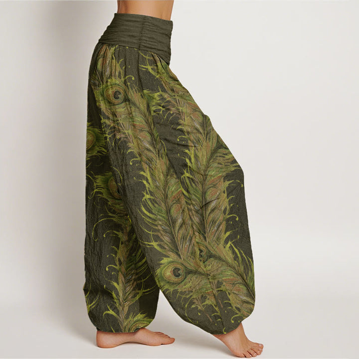 Pantalones Buddha Stones de algodón puro con estampado de fénix brillante para mujer, cintura elástica - image 7