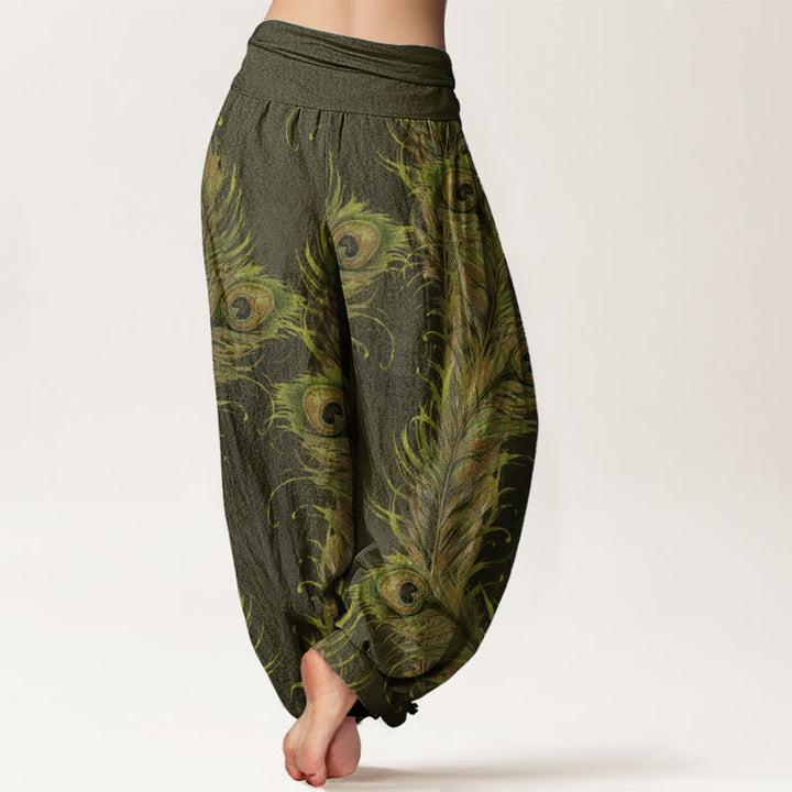 Pantalones Buddha Stones de algodón puro con estampado de fénix brillante para mujer, cintura elástica - image 6