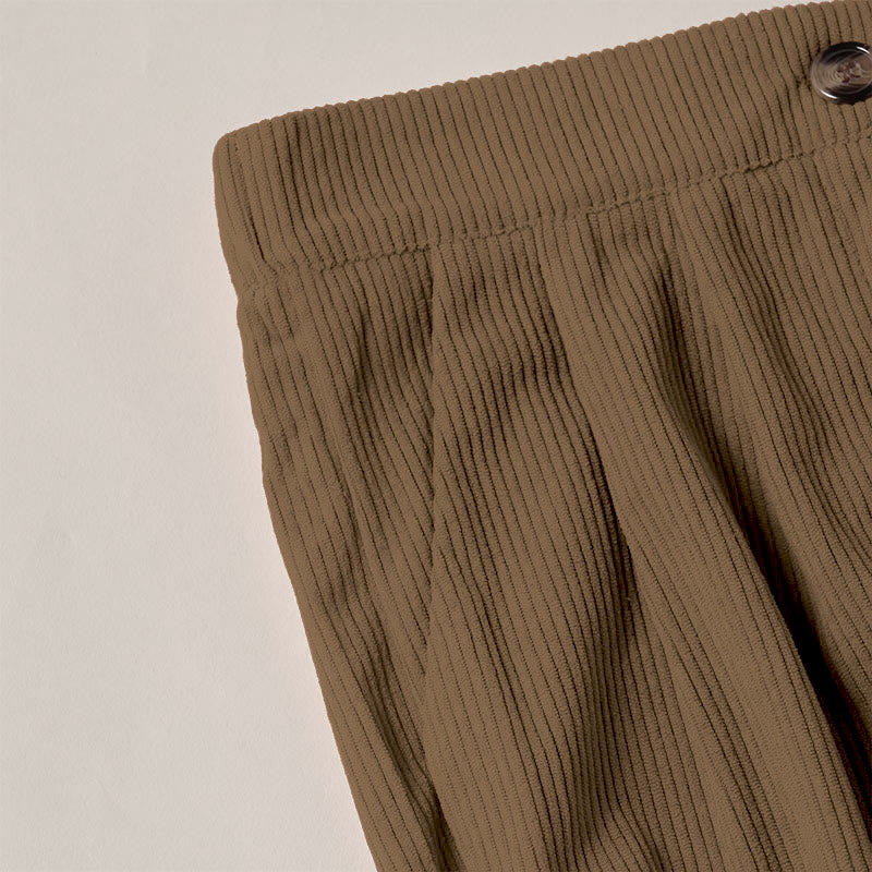 Pantalones casuales de pana rectos con bolsillos para mujer Buddha Stones - image 4