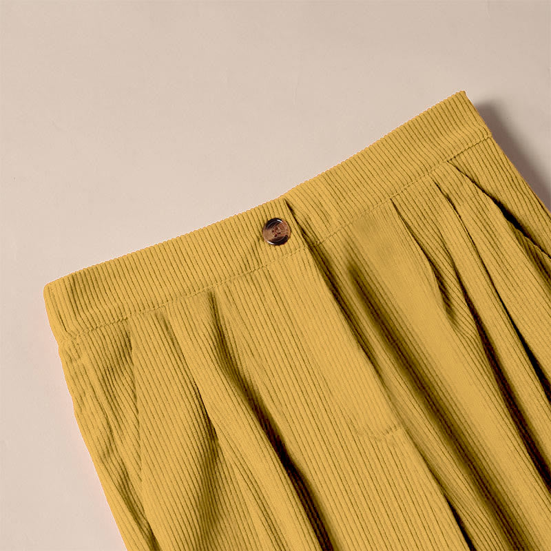 Pantalones casuales de pana rectos con bolsillos para mujer Buddha Stones - image 20