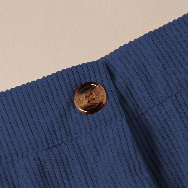 Pantalones casuales de pana rectos con bolsillos para mujer Buddha Stones - image 25