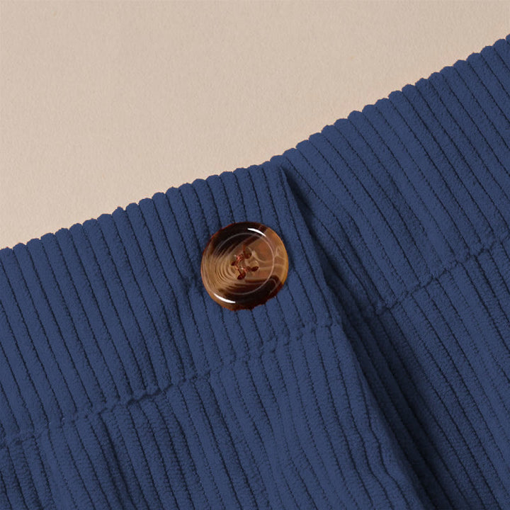 Pantalones casuales de pana rectos con bolsillos para mujer Buddha Stones - image 25