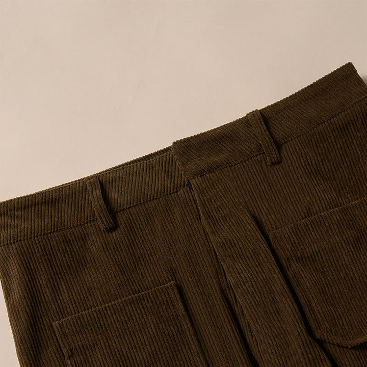 Pantalones anchos de pana y poliéster con botones y bolsillos para mujer de Buddha Stones - image 8