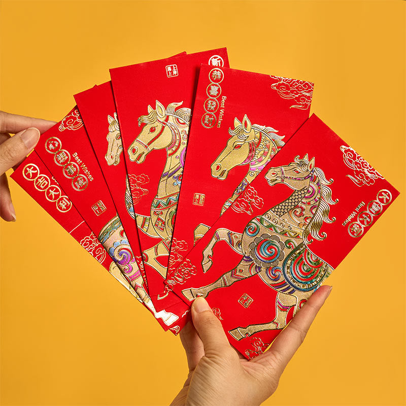 6 sobres rojos chinos de Buddha Stones, Año del Caballo, para el Año Nuevo 2026 - image 1