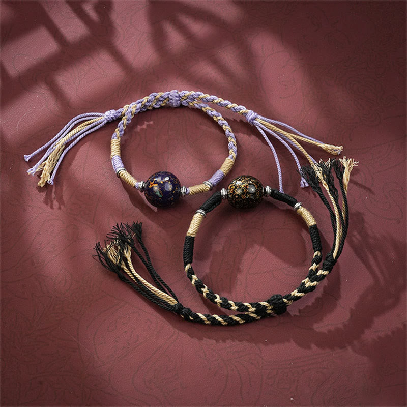 Pulsera de hilo trenzado multicolor con cuentas lacadas de Buddha Stones - image 11