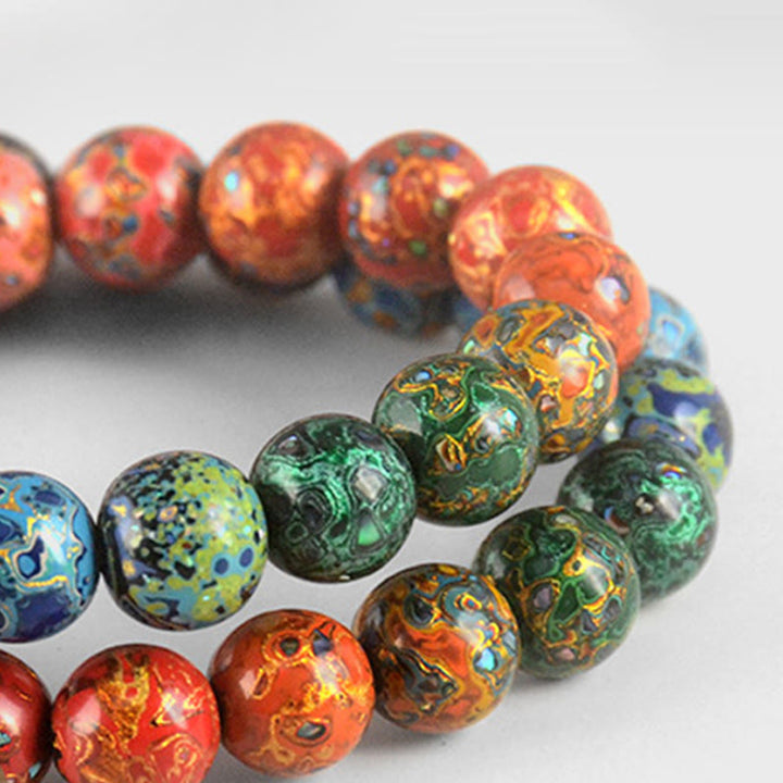 Pulsera de la bendición con borla de cuentas de calabaza, cuentas de calabaza y laca de ébano con Buddha Stones - image 2