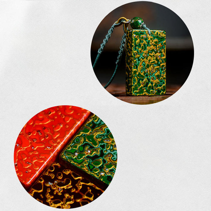 Collar con colgante de protección de sándalo, lacado artesanalmente con Buddha Stones - image 21