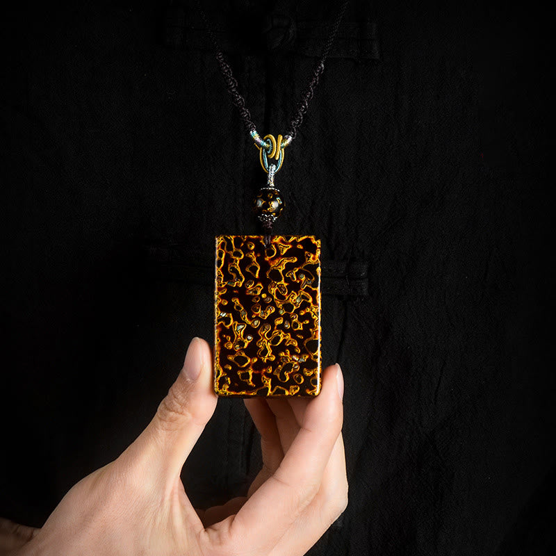 Collar con colgante de protección de sándalo, lacado artesanalmente con Buddha Stones - image 17