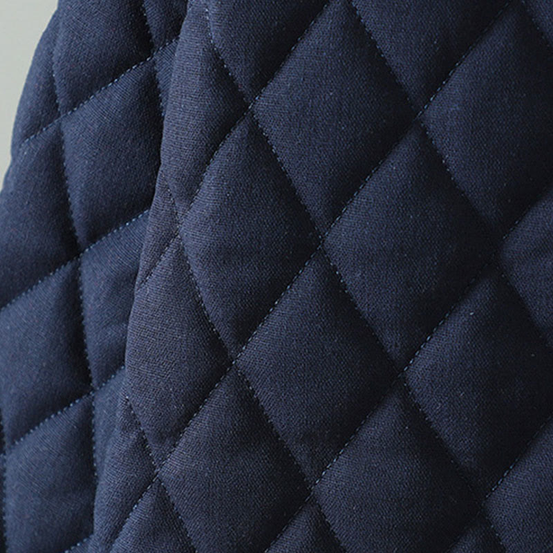 Chaqueta de algodón grueso de manga larga con bolsillos y diseño étnico de Buddha Stones con botones de rana para mujer - image 4