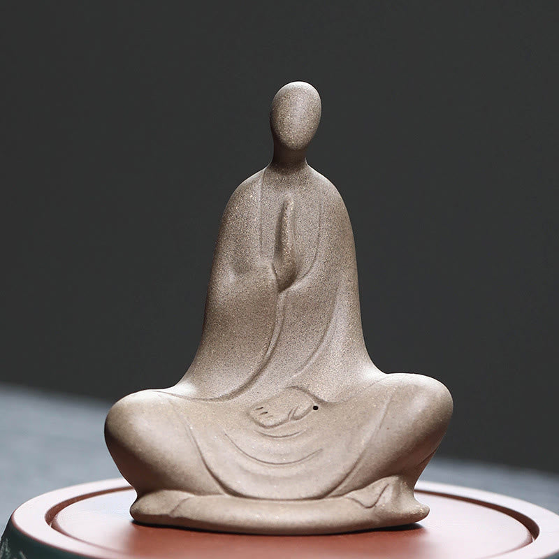 Estatua de cerámica de Buddha Stones de Buda, decoración zen para el hogar, 5 x 2,5 x 5,3 cm - Marrón 10,2*5,1*7,9 cm - image 0