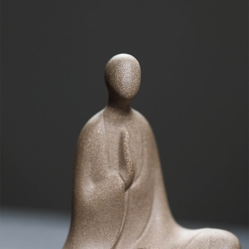 Estatua de cerámica de Buddha Stones de Buda, decoración zen para el hogar, 5 x 2,5 x 5,3 cm - image 3