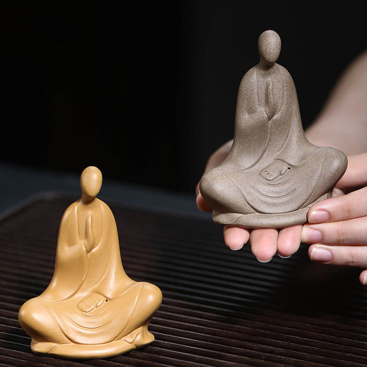 Estatua de cerámica de Buddha Stones de Buda, decoración zen para el hogar, 5 x 2,5 x 5,3 cm - image 10