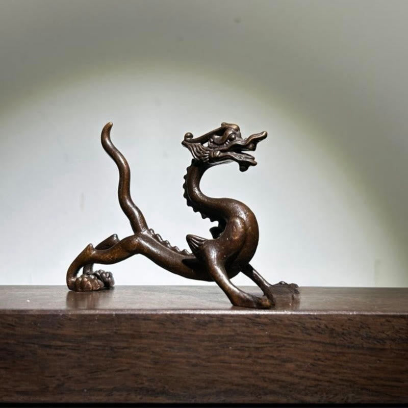 Mini dragón de aleación de Buddha Stones , piedra de protección para la suerte, decoración del hogar, 7,6 x 2,5 x 5,4 cm - image 2