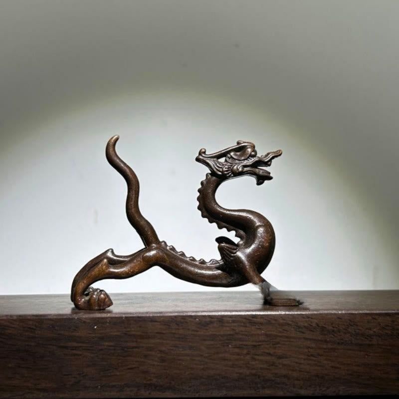 Mini dragón de aleación de Buddha Stones , piedra de protección para la suerte, decoración del hogar, 7,6 x 2,5 x 5,4 cm - Dragón 7,6*2,5*5,4 cm - image 0