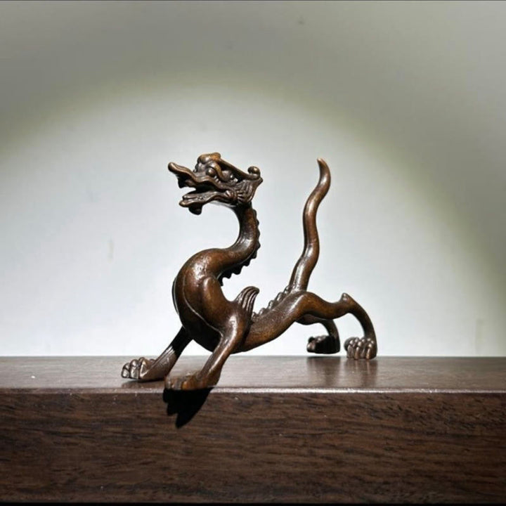 Mini dragón de aleación de Buddha Stones , piedra de protección para la suerte, decoración del hogar, 7,6 x 2,5 x 5,4 cm - image 3