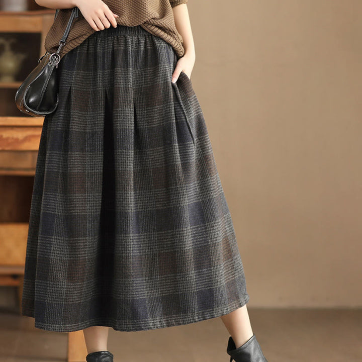 Falda térmica de invierno para mujer Buddha Stones con estampado a cuadros, largo de 7-8 pulgadas y bolsillos. - image 18