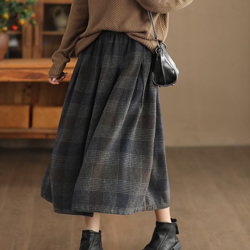 Falda térmica de invierno para mujer Buddha Stones con estampado a cuadros, largo de 7-8 pulgadas y bolsillos. - image 16