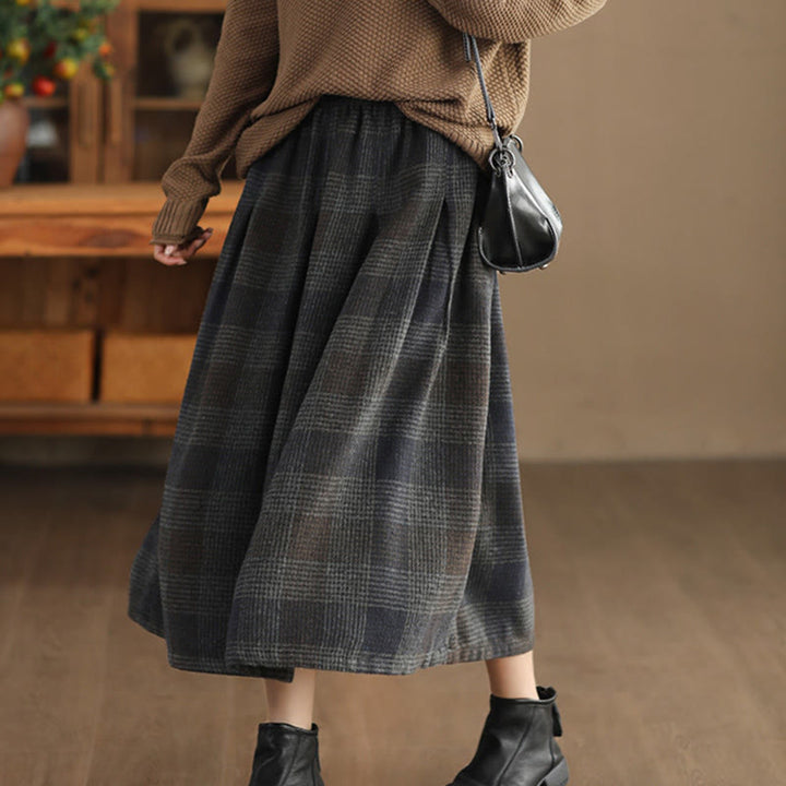 Falda térmica de invierno para mujer Buddha Stones con estampado a cuadros, largo de 7-8 pulgadas y bolsillos. - image 16