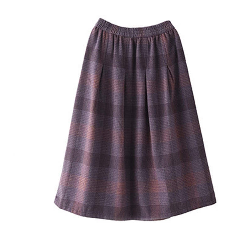 Falda térmica de invierno para mujer Buddha Stones con estampado a cuadros, largo de 7-8 pulgadas y bolsillos. - image 13