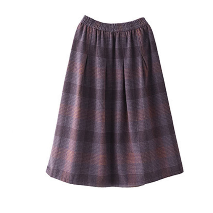Falda térmica de invierno para mujer Buddha Stones con estampado a cuadros, largo de 7-8 pulgadas y bolsillos. - image 13