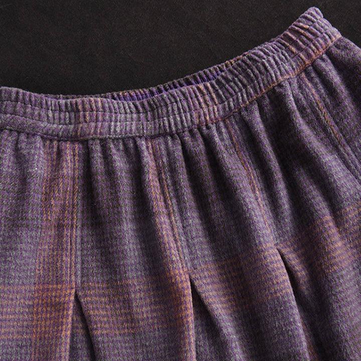 Falda térmica de invierno para mujer Buddha Stones con estampado a cuadros, largo de 7-8 pulgadas y bolsillos. - image 7