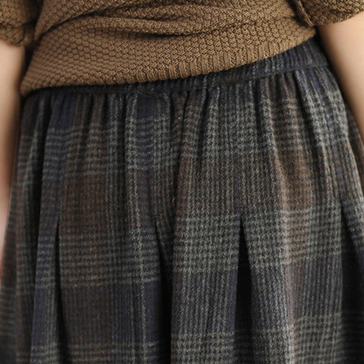 Falda térmica de invierno para mujer Buddha Stones con estampado a cuadros, largo de 7-8 pulgadas y bolsillos. - image 23