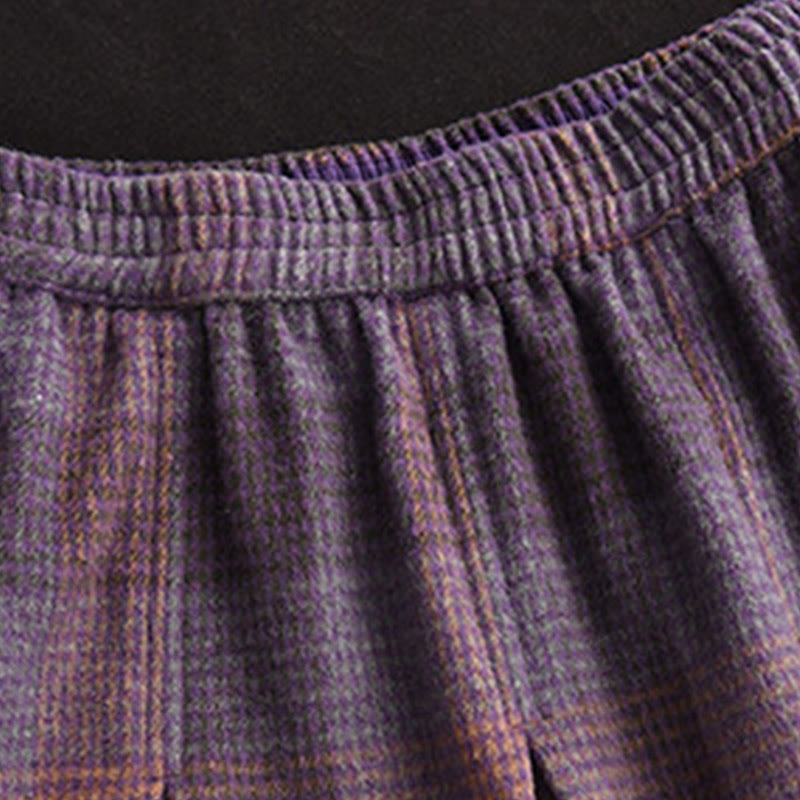 Falda térmica de invierno para mujer Buddha Stones con estampado a cuadros, largo de 7-8 pulgadas y bolsillos. - image 6