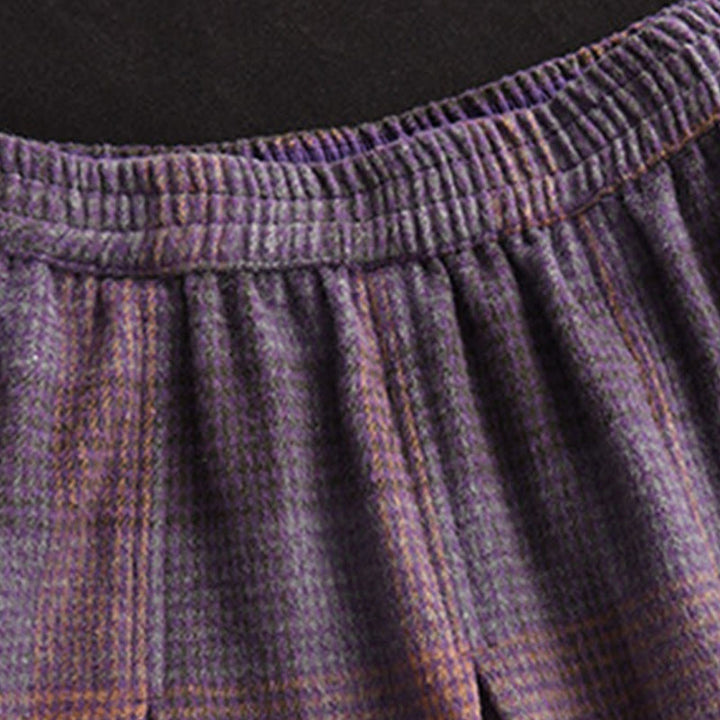 Falda térmica de invierno para mujer Buddha Stones con estampado a cuadros, largo de 7-8 pulgadas y bolsillos. - image 6