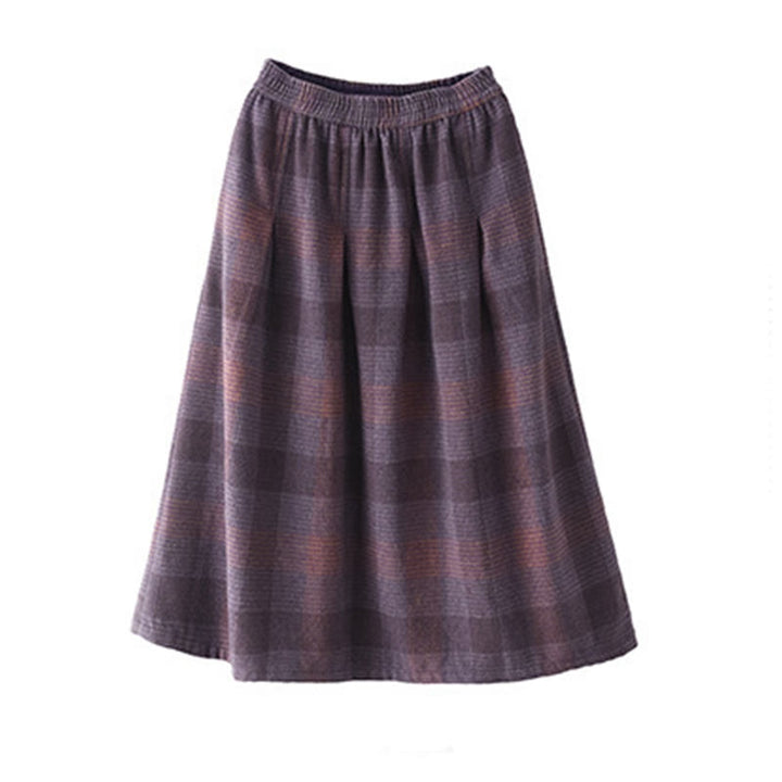Falda térmica de invierno para mujer Buddha Stones con estampado a cuadros, largo de 7-8 pulgadas y bolsillos. - image 14