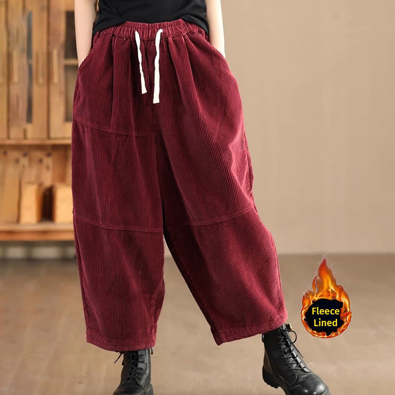 Pantalones térmicos de pana de algodón con forro polar y bolsillos para mujer de Buddha Stones - Ladrillo Refractario (Forrado con Vellón) - US14, UK/AU18, EU46 (4XL) - image 9