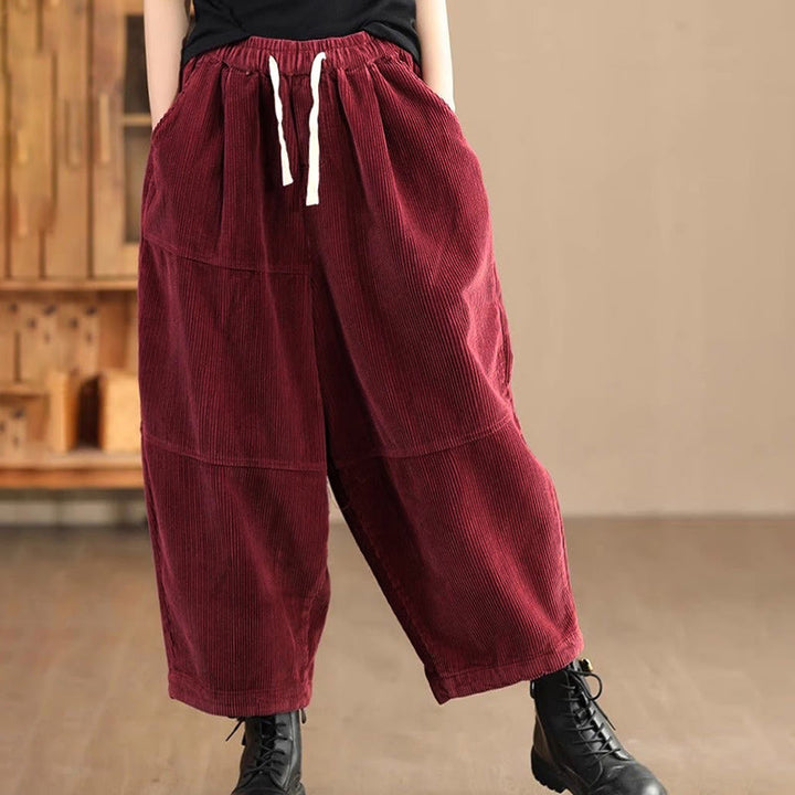 Pantalones térmicos de pana de algodón con forro polar y bolsillos para mujer de Buddha Stones - Ladrillo refractario - US14, UK/AU18, EU46 (4XL) - image 5
