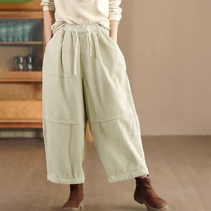 Pantalones térmicos de pana de algodón con forro polar y bolsillos para mujer de Buddha Stones - Beige - US14, UK/AU18, EU46 (4XL) - image 4