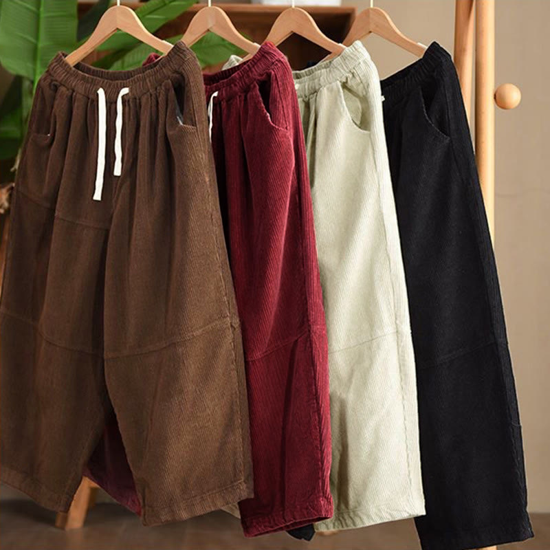 Pantalones térmicos de pana de algodón con forro polar y bolsillos para mujer de Buddha Stones - image 10