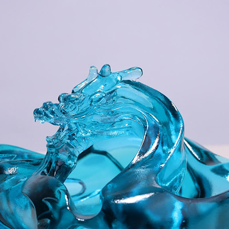 Buddha Stones hechas a mano, dragón azul, cristal Liuli, obra de arte, decoración exitosa para el hogar y la oficina. - image 5