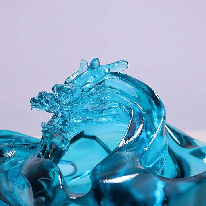 Buddha Stones hechas a mano, dragón azul, cristal Liuli, obra de arte, decoración exitosa para el hogar y la oficina. - image 5