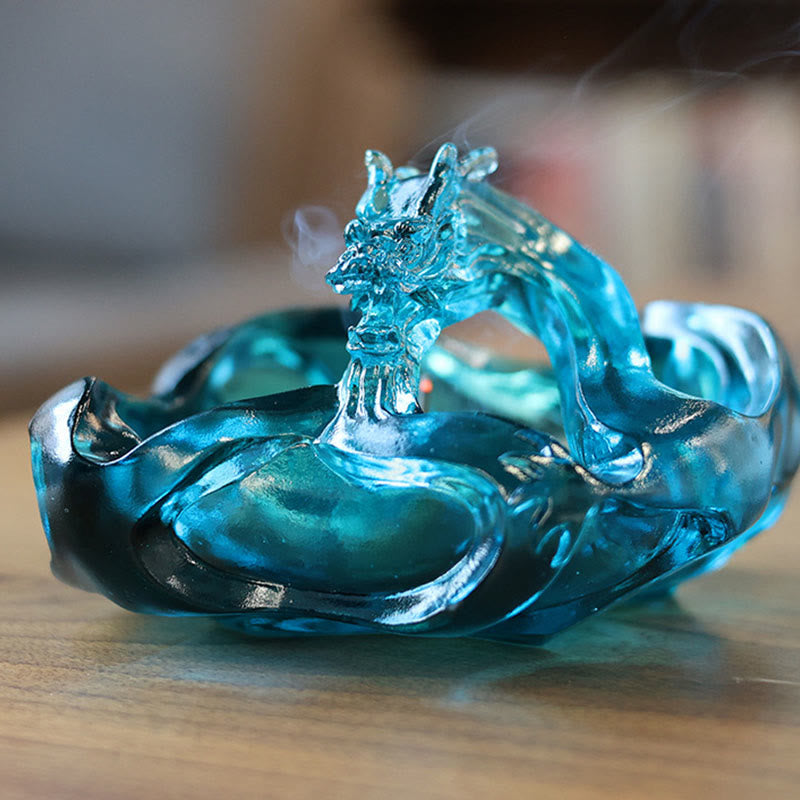 Buddha Stones hechas a mano, dragón azul, cristal Liuli, obra de arte, decoración exitosa para el hogar y la oficina. - image 1