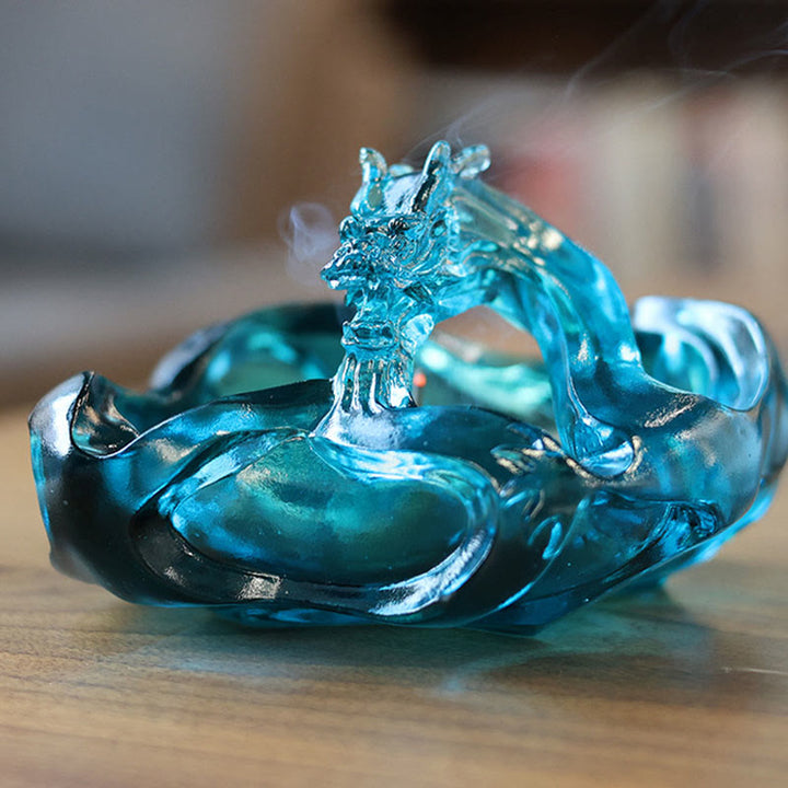 Buddha Stones hechas a mano, dragón azul, cristal Liuli, obra de arte, decoración exitosa para el hogar y la oficina. - image 1