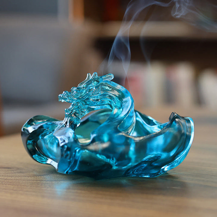 Buddha Stones hechas a mano, dragón azul, cristal Liuli, obra de arte, decoración exitosa para el hogar y la oficina. - image 2