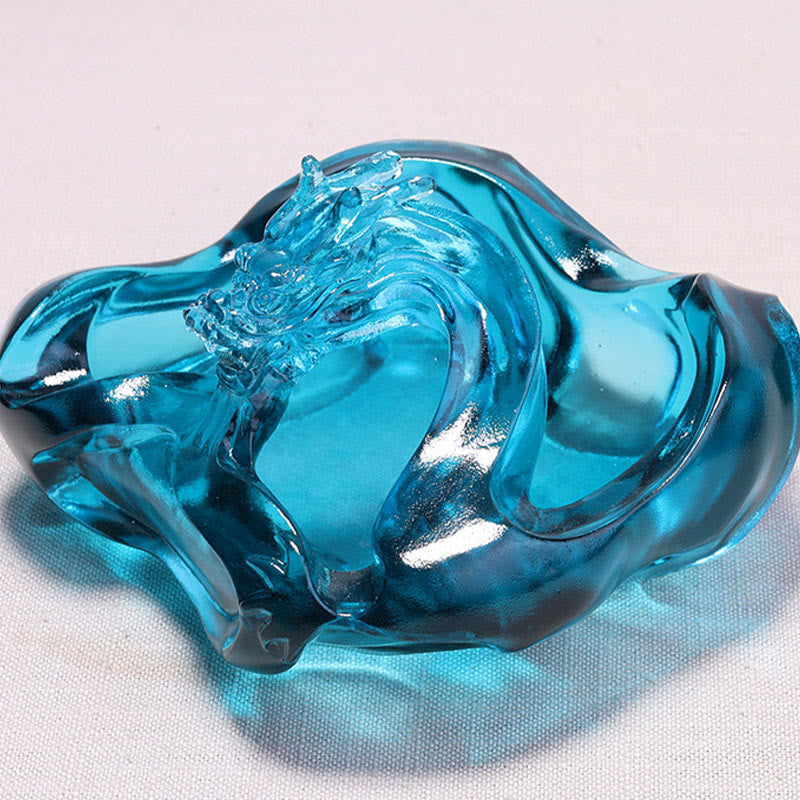 Buddha Stones hechas a mano, dragón azul, cristal Liuli, obra de arte, decoración exitosa para el hogar y la oficina. - image 3