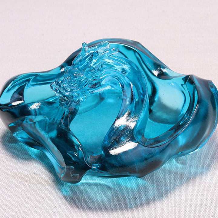 Buddha Stones hechas a mano, dragón azul, cristal Liuli, obra de arte, decoración exitosa para el hogar y la oficina. - image 3